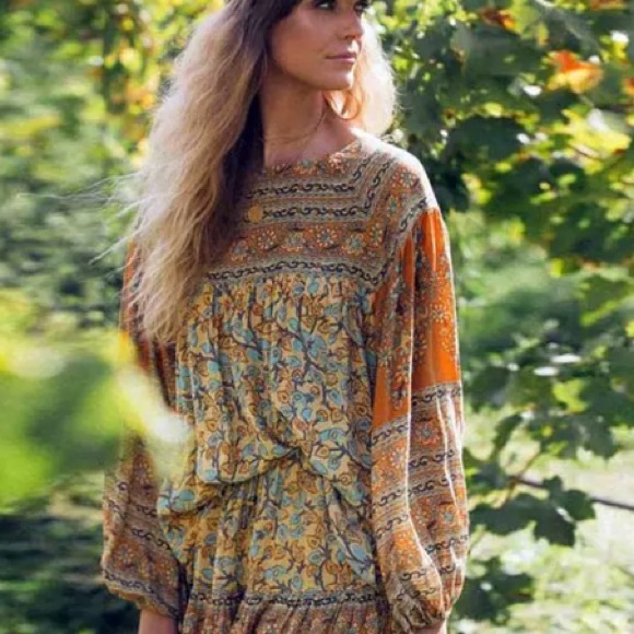 Floral Smock TOP Gold Delirium Blouse - Picture 2 of 6